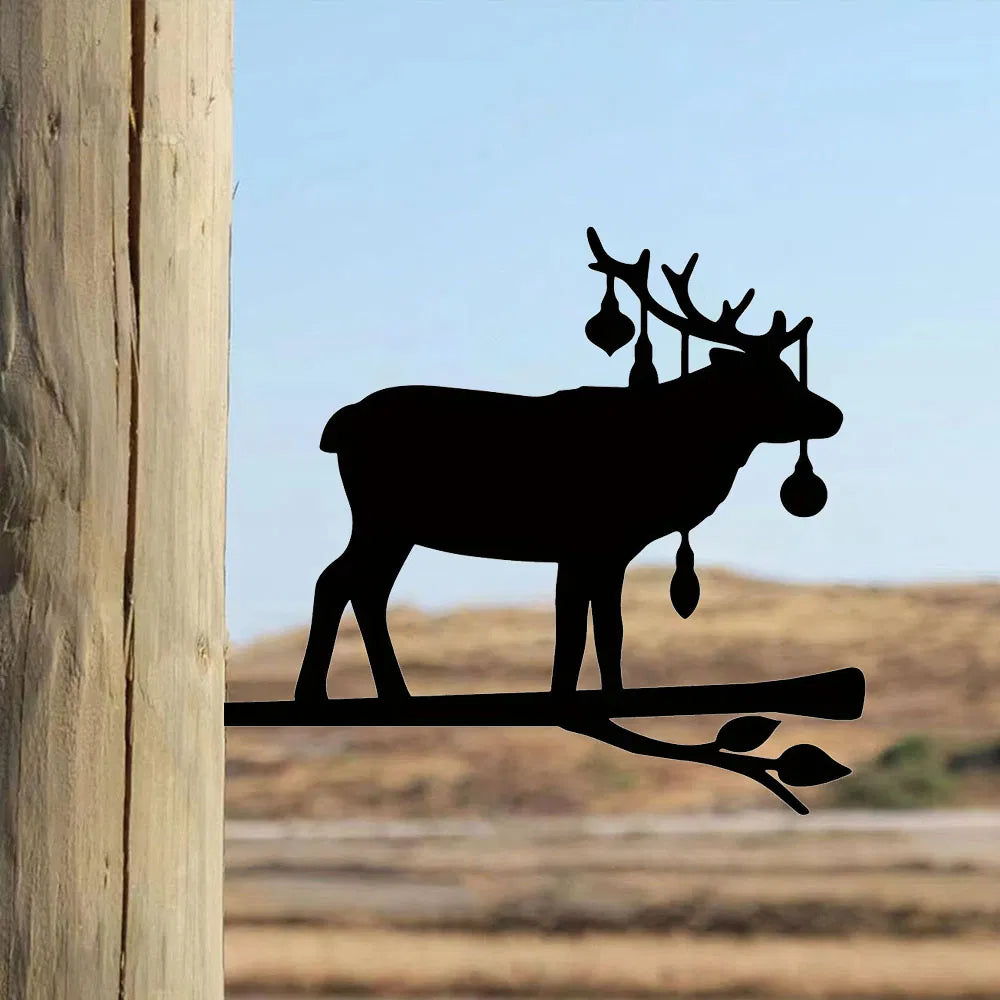 Whimsical iron Elk Sculpture for Garden and Patio Decor - view 3