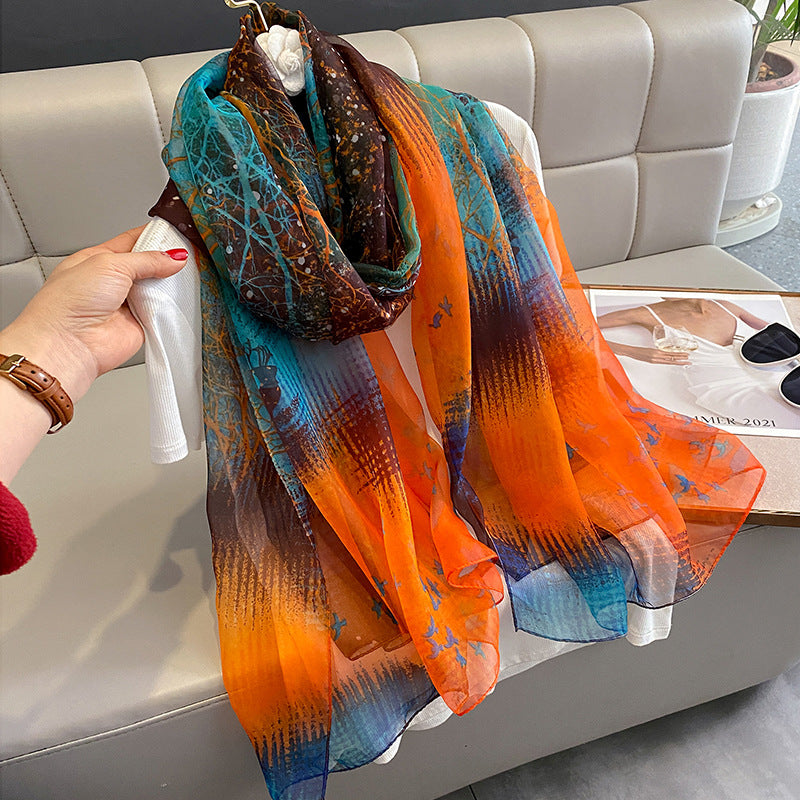 Silk All-matching Yousoft Scarf Long Elegant Scarf - view 2