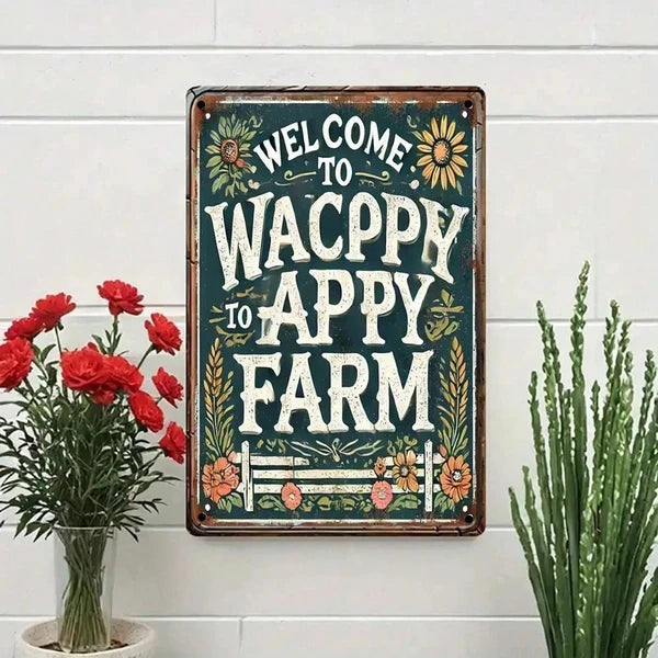 WACPPYAPPY Vintage Rustic Metal Sign Welcome To Farm, 8x12 Inch Decorative Iron Wall Plaque - view 2