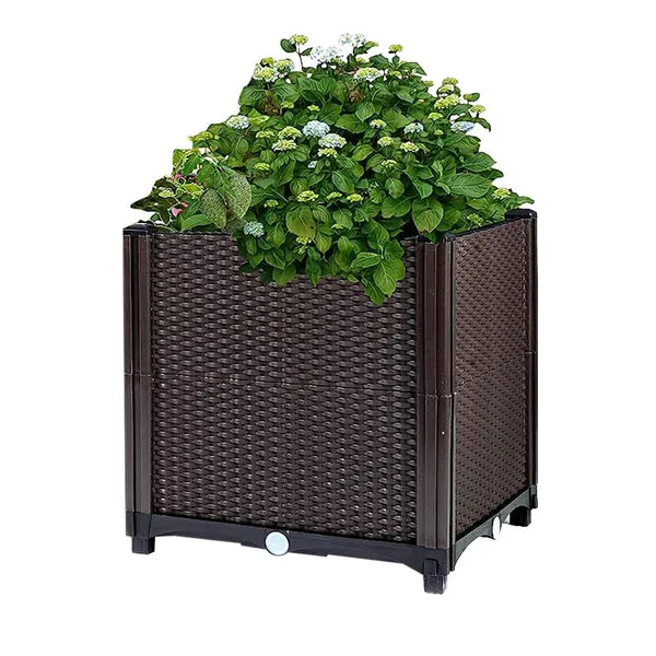 Raised Garden Bed With Self-watering System Rectangle Garden Planter For Garden Patio Balcony Elevated Planter Box