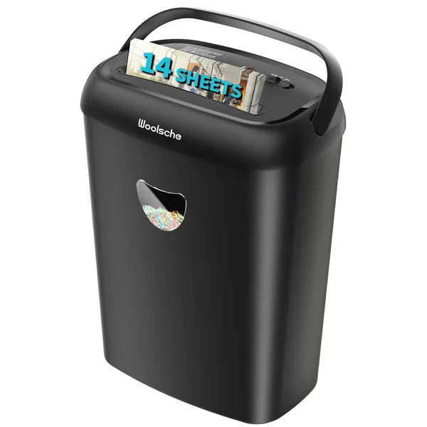 Paper Shredder, 14 Sheet Cross Cut, 6.6 Gallon Basket, P-4 Security Level, 3 Mode Design