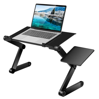 Foldable Laptop Table Bed Notebook Desk With Mouse Board Aluminum Alloy Breakfast Snacking Tray For Home Office Travel - view 2