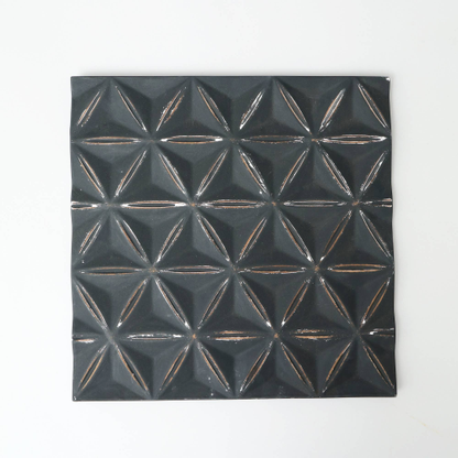 Black Square Shape Handcrafted MDF Wall Decor Elegant Home Accent - view 2