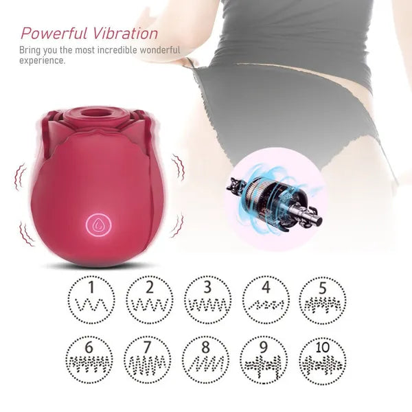 Discreet 10 Speed Personal Massage Rose Vibrator-Sucking Massager For Women - view 6
