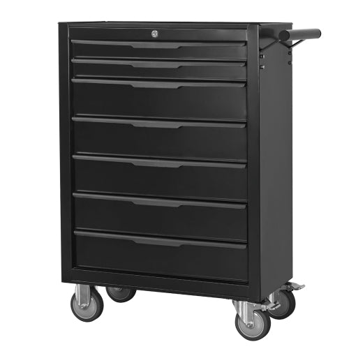 7-Drawer Rolling Tool Chest Cabinet, Large Capacity Metal Tool Box With Wheels And Cylinder Locking