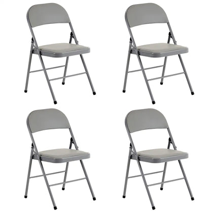 4pcs Elegant Foldable Iron & PVC Chairs For Convention & Exhibition Gray - view 6