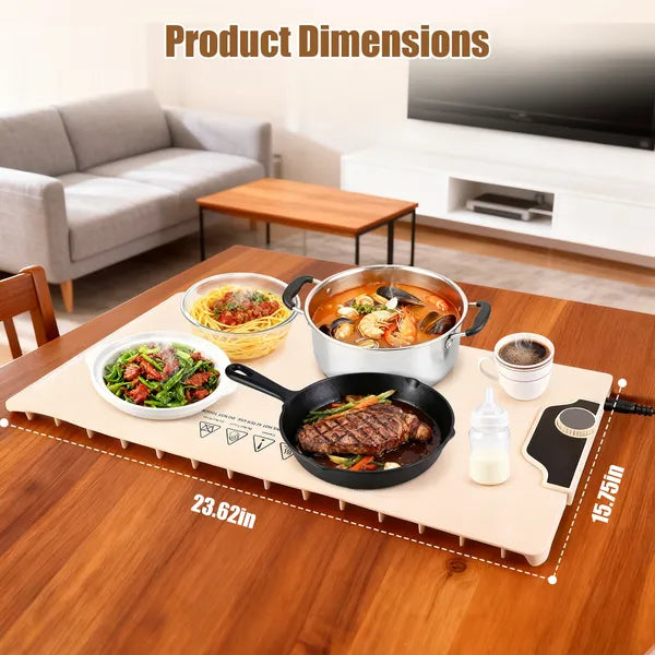 Food Warming Mat 23.6X15.8In 300W Fast Heating Electric Silicone Food Warmer With 14 Temp Levels 10Hrs Timer Settings - view 8