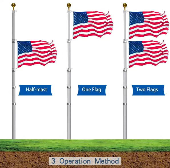 Aluminum Flagpole With US Flag And Ball - view 7