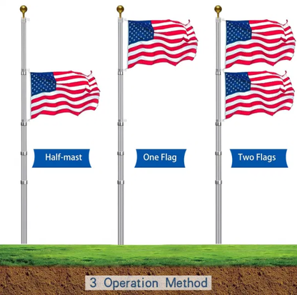 Aluminum Flagpole With US Flag And Ball - view 7