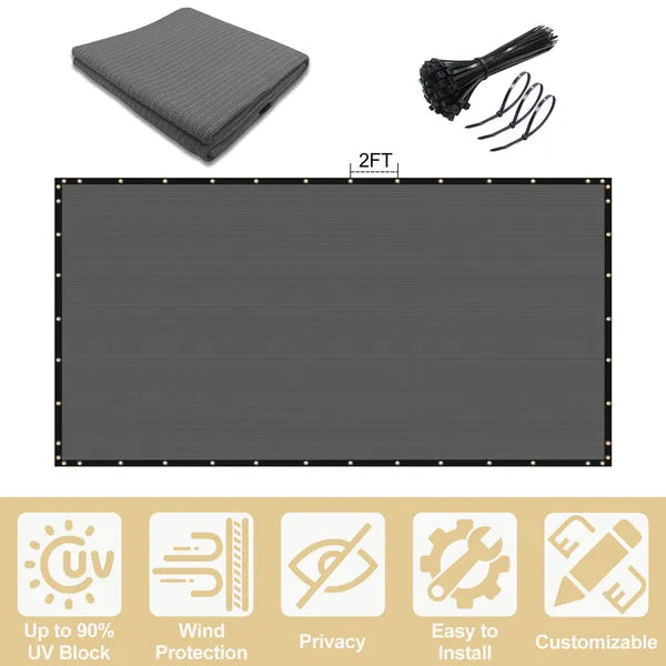 4' X50' Dark Grey HDPE Fence - view 2