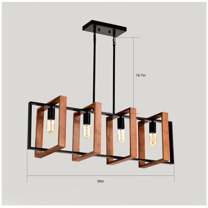 4-Light Kitchen Island Lights Pendant Light Farmhouse Dining Room Light Fixture - view 4