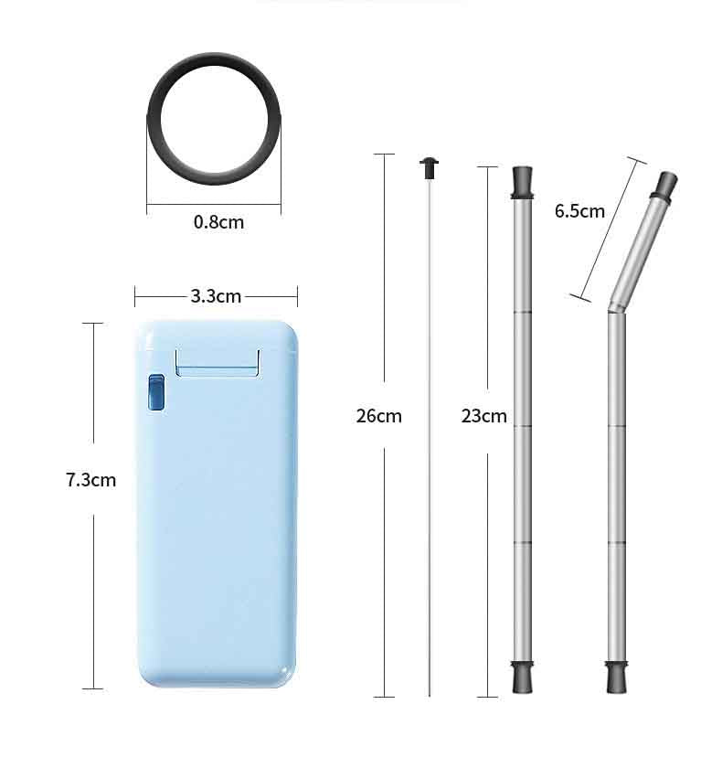 Straw Collapsible Telescopic Straw Silica Gel Metal Stainless Steel Reusable Final Eco Folding Drinking Straws Home - view 5