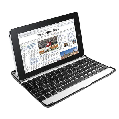 Silver And Black Aluminum Alloy Wireless Keyboard Tablet Cover - view 5