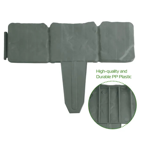 20 PCS Cobbled Stone Effect Plastic Garden Lawn Border Edging - view 2