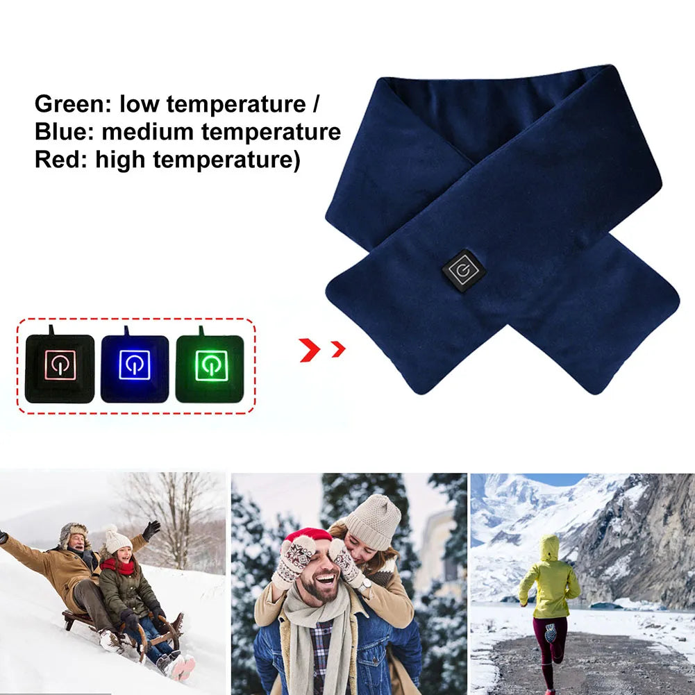 USB Women Men Heating Scarf Temperature Scarf 3 Gears Adjustable USB Charging Heat Control Neck Warmer For Cycling - view 3