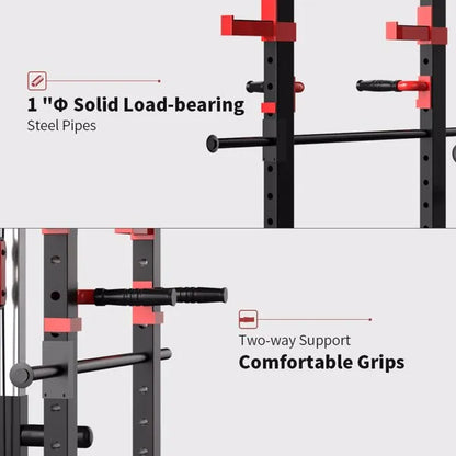 Power Cage Squat Rack Stands Gym Equipment 1000-Pound Capacity Exercise Olympic - view 2