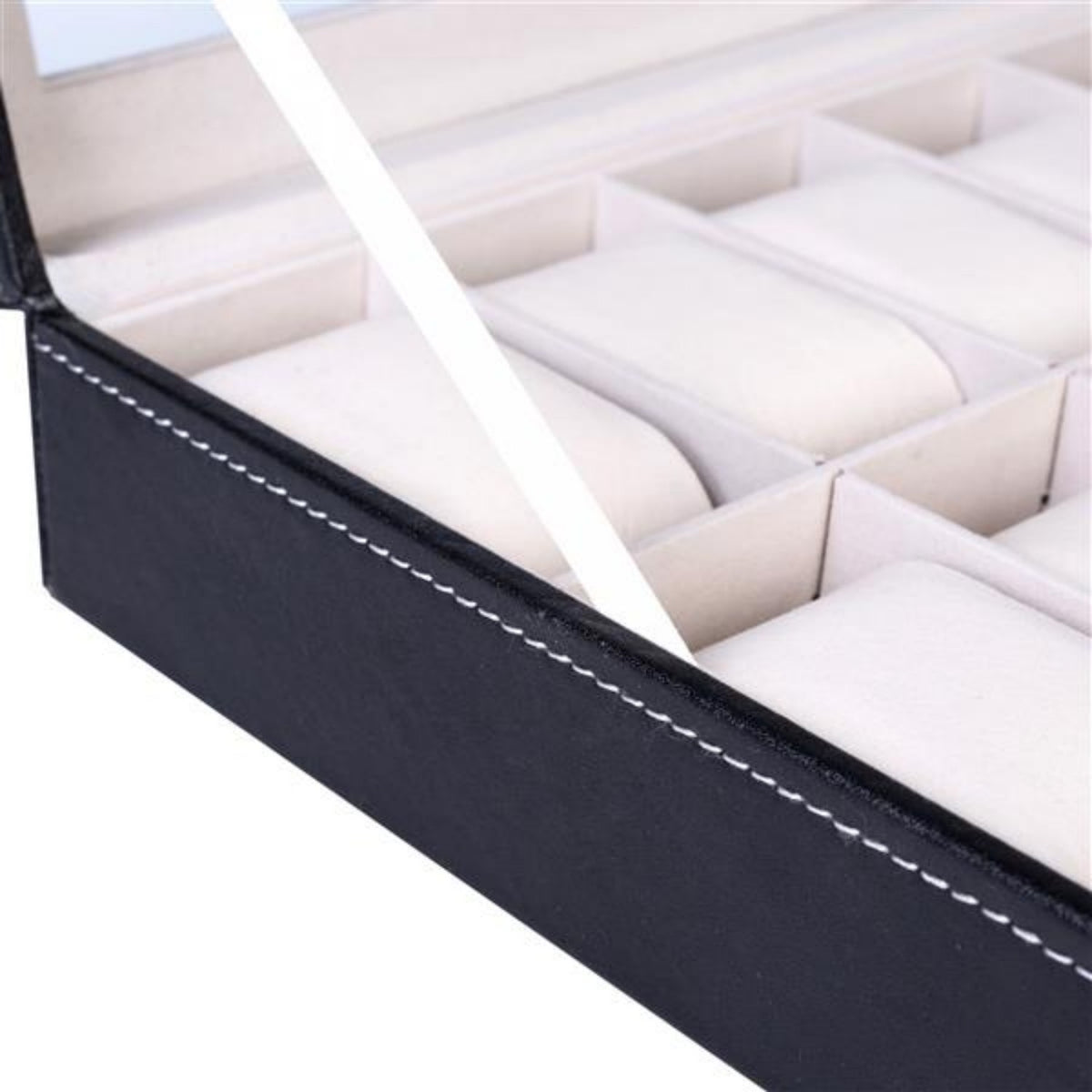 12 Slot Leather Watch Box Display Case Jewelry Organizer For Men Women - view 4