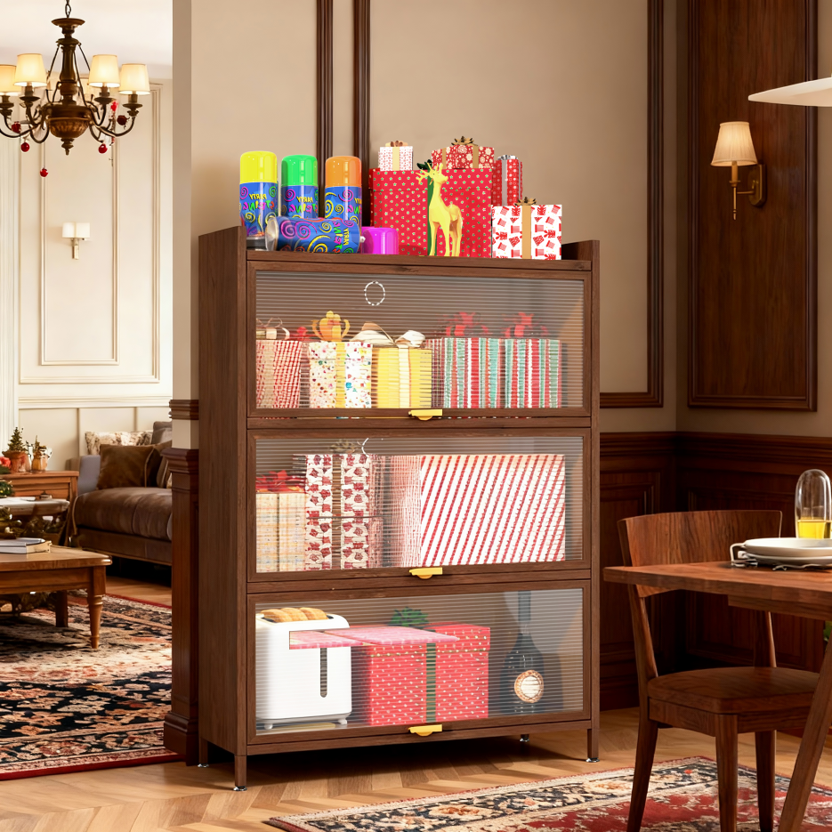 44'' Tall Metal 3 Flip Doors Cabinet, With Ample Storage Space For Bedroom, Office, Living Room, Hallway - view 8