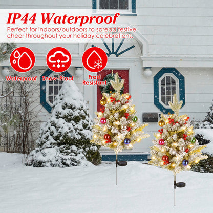2PCS 50 LED Solar Artificial Christmas Tree - Lifelike Design With 2 Lighting Modes, 600mAh Battery 4H Fast Charge - view 2