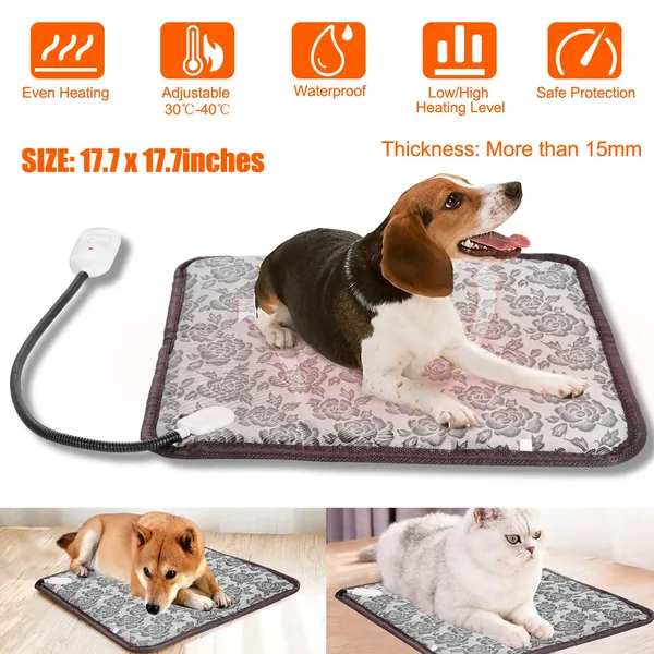 Pet Heating Pad Dog Cat Electric Heating Mat Waterproof Adjustable Warming Blanket - view 3