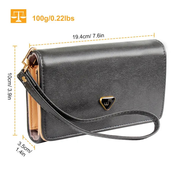 Women Wristlet Wallet PU Leather Lady Purse Credit Card Holder 4 Card Slots 3 Money Pouches 1 Coin Pocket - view 5