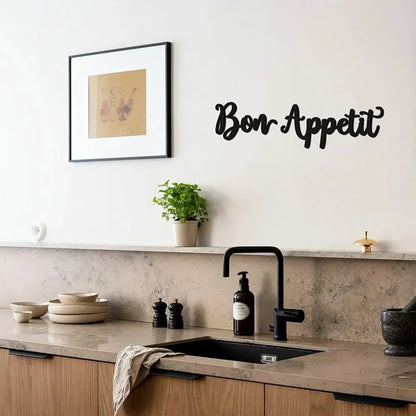 2pc Bon Appetit Wall Décor Bon Appetit Metal Wall Sign Farmhouse Kitchen Wall Art Living Room Bedroom Study Porch Decor - view 5