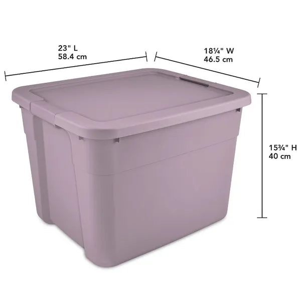 20gal Storage Tote - Portable Gray Utility Tub With Lid, 20 Gallon Capacity, Universal Storage - view 3