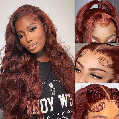 4x6 Lace Human Hair Wig Reddish-Brown Body Wave, Density, 10 Inches - view 3