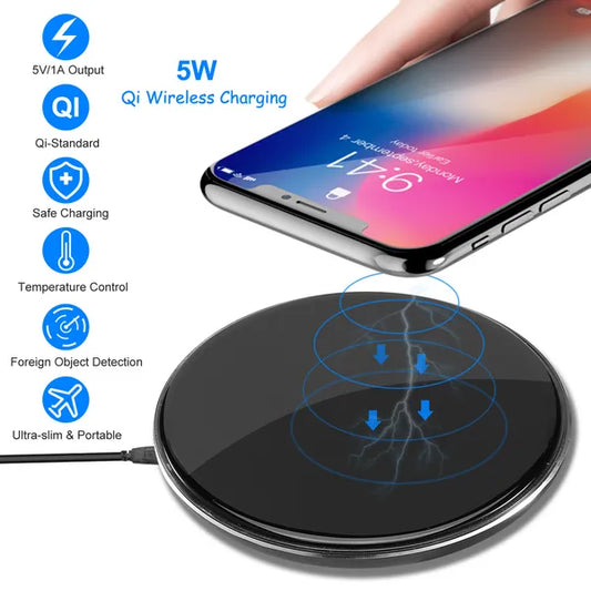Wireless Charger Qi-Certified Ultra-Slim 5W Charging Pad For IPhone XS MAX/XR/XS/X / 8/8 Plus