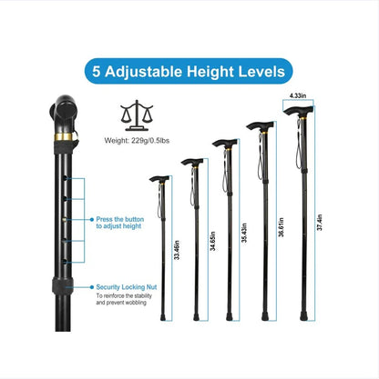 Black Male And Female Hikers Portable Mobility Aid Cane - view 3