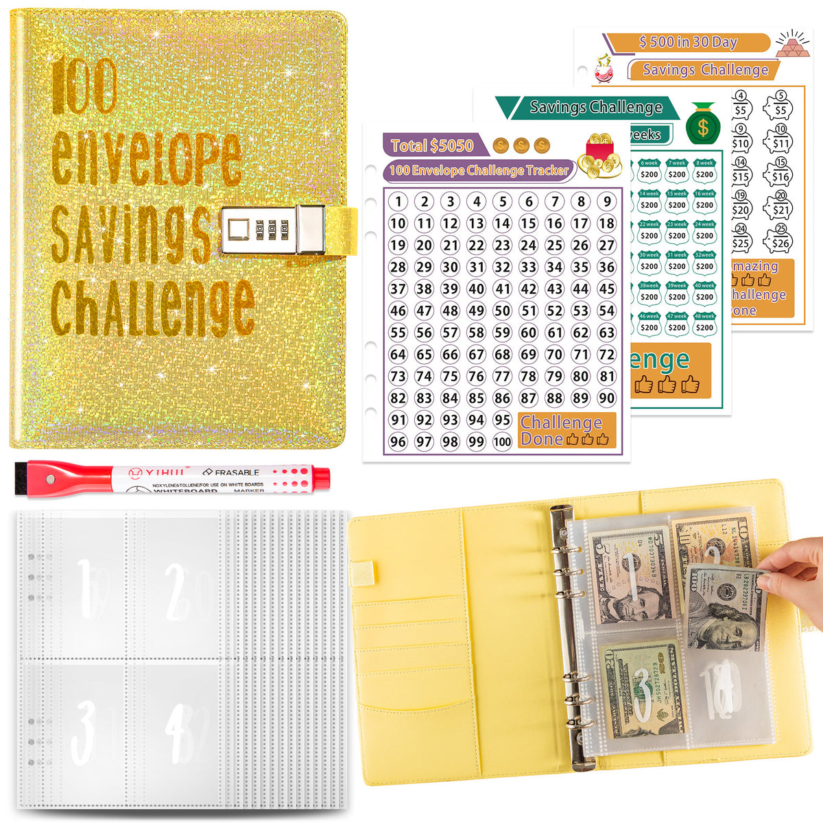 5A Money Saving Challenge Planner - view 3