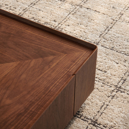 35.4-inch Coffee Table, Square Walnut Wood Design, Suitable For Living Room. Walnut Wood Material, Suitable For Bedroom - view 7
