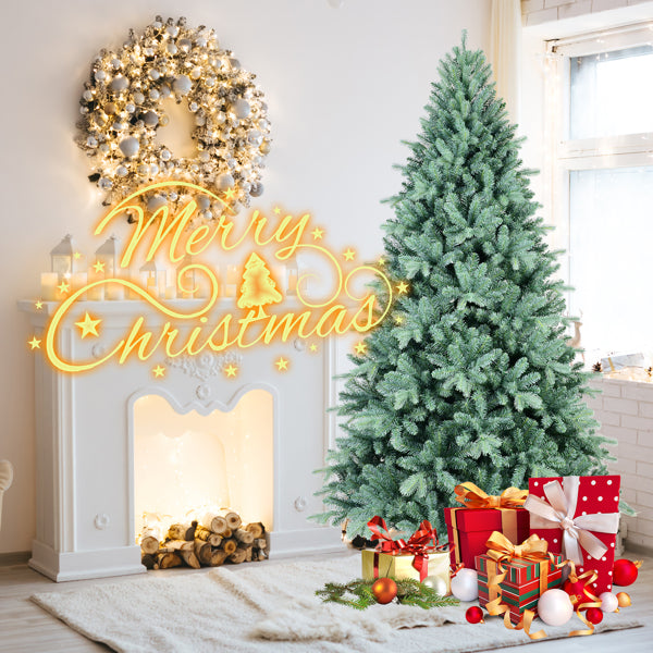 Dropship Artificial 8ft Blue Green Tint Christmas Tree With 2458 PE PVC Mixed Branch Tips, Memory Wire Iron Wire - view 9