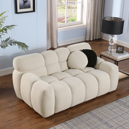 64.96 Length,35.83inch Deepth,human Body Structure For USA People, Marshmallow Sofa,boucle Sofa,2 Seater, BEIGE BOUCLE