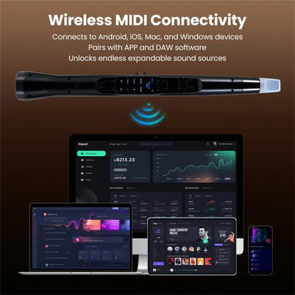 Portable Wireless MIDI Electronic Saxophone - 100 Tones, 3W Hi-Fi Speaker, 12hrs Playtime, 0.7lbs (Black ABS) - view 5