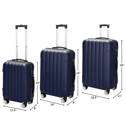 3-in-1 Multifunctional Large Capacity Traveling Storage Suitcase Luggage Set Navy Blue - view 10