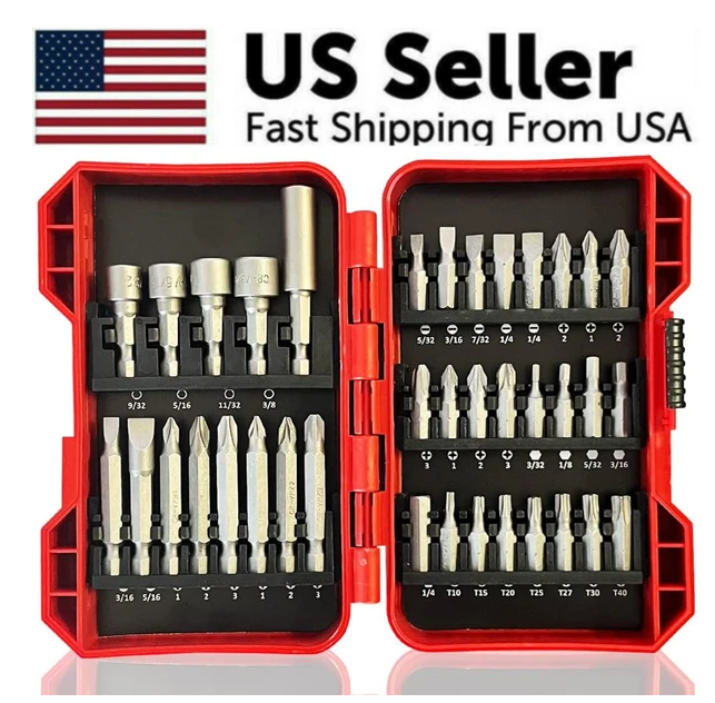 37 Piece Impact Screwdriver Bit Set Nut Driver Torx Phillips Tool Magnetic Drill - view 4