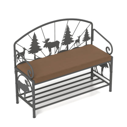 Shoe Rack Bench For Entryway, Industrial Bench Rustic Shoe Rack For Small Spaces - view 5