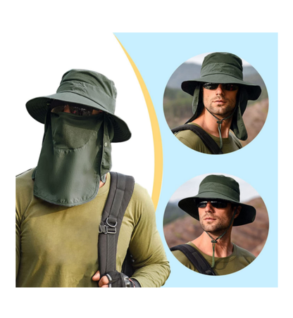 Wide Brim Sun Hat UV Protection Bucket Cap For Hiking Camping Fishing Safari Men - view 3