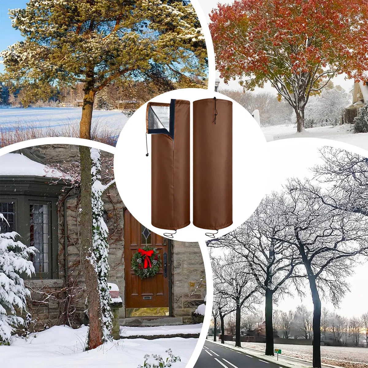 Palm Tree Root Protectors Winter Protection for Trees Root Self Adhesive Plant Trunk Insulation Cover with Drawstring - view 5