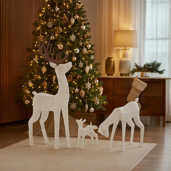 3-Piece Lighted Christmas Reindeer Family Set Outdoor Decorations, Weather Proof Deer Family Set Of 3 Christmas - view 9