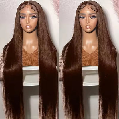 13x4 HD Lace Front Wig, Human Hair, Natural Brazilian Brown Wig, Women's Unprocessed Virgin Hair Wig - view 3