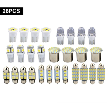 28pcs Car Interior White Combo LED Map Dome Door Trunk License Plate Light Bulbs - view 4