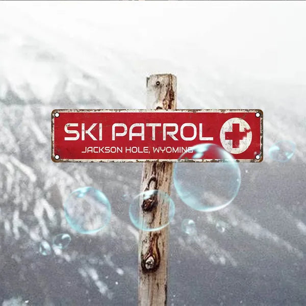 Jackson Hole Ski Patrol Wyoming Aluminum Sign Waterproof Dustproof Vintage Wall Decor - view 3