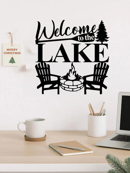 Modern Abstract Lake Waterproof Rust Resistant iron Wall Art Living Room Bedroom Office Patio Decor - view 4