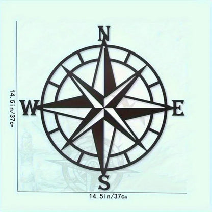 Metal Baked Paint Nautical Compass Rose Wall Art Vintage Navigation Decor - view 4
