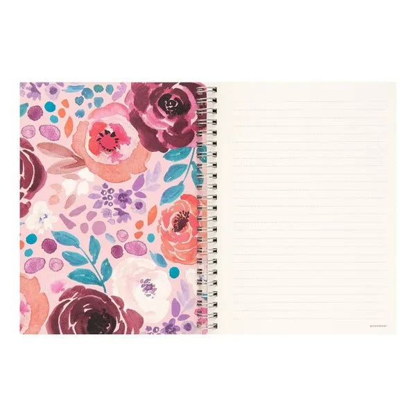 80pg Ruled Notebook 5.875" x8" Floral (Designs May Vary): Spiral Soft Cover Journal, Multicolor, 6x8 Inches - view 3