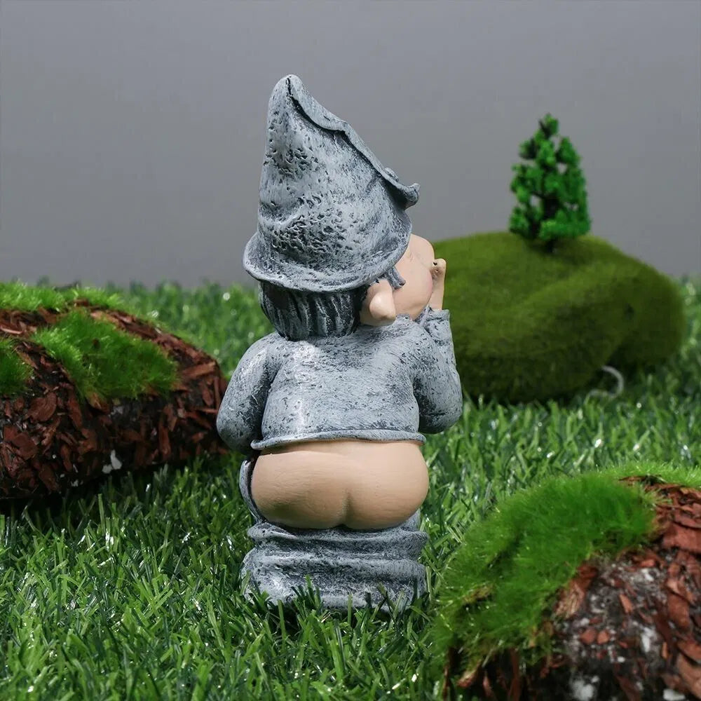 Pooping Naughty Gnome Miniature Statue Funny Resin Home Garden Ornament US - view 8