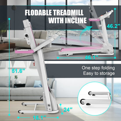 Compact Folding Treadmill For Home - 2.5HP Quiet Brushless Motor, 3-Level Incline - view 2