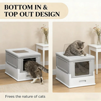 Stainless Steel Enclosed Litter Box for Cats - view 7